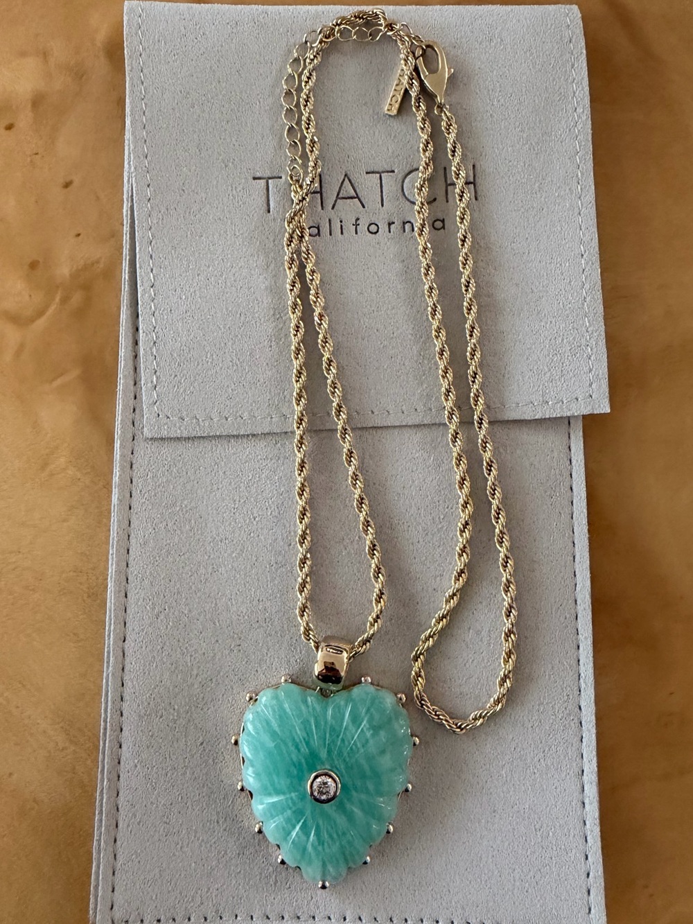 Thatch Malene Amazonite Heart Rope Necklace